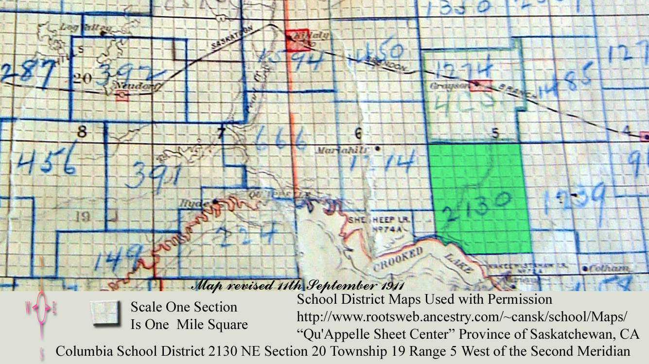  Columbia School District 2130, North East section 20 township 19 range 5 west of the 2nd meridian, near Dubuc, and Grayson,Saskatchewan, Canada, 